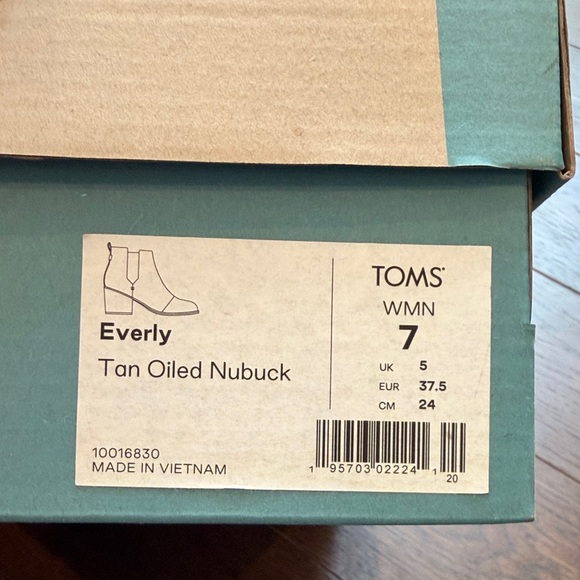 TOMS Everly Women's Brown Ankle Booties Size 7 New In Box - C20-001 - Picture 4 of 9